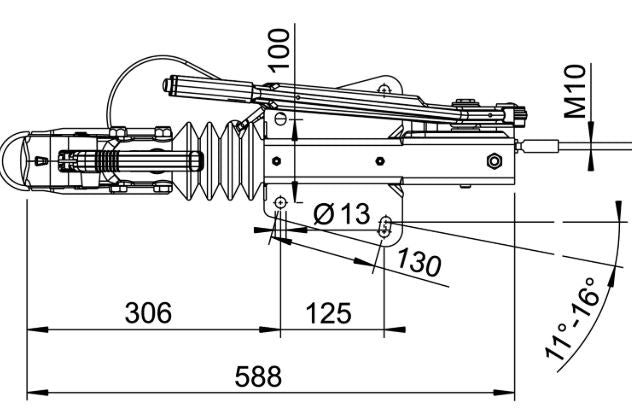 Dispositif de dépassement AL-KO 90S/3 avec attelage AK161 pour remorque de 1000 kg avec timon en V