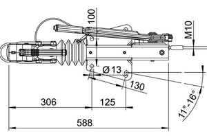 Dispositif de dépassement AL-KO 90S/3 avec attelage AK161 pour remorque de 1000 kg avec timon en V