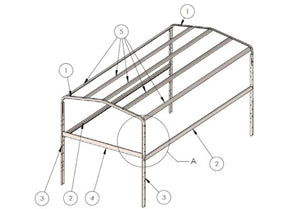 Châssis H-1100 pour bâche de la remorque UNITRAILER GARDEN TRAILER 264 et 264/2KIPP