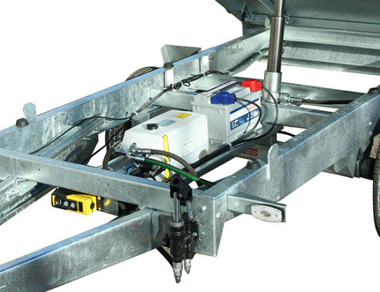 Remorque Benne ridelles grillagées 2 essieux de 750 kg  312 x 158  Pompe de levage électrique