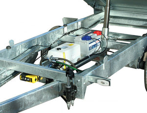 Remorque Benne ridelles grillagées 2 essieux de 750 kg  312 x 158  Pompe de levage électrique
